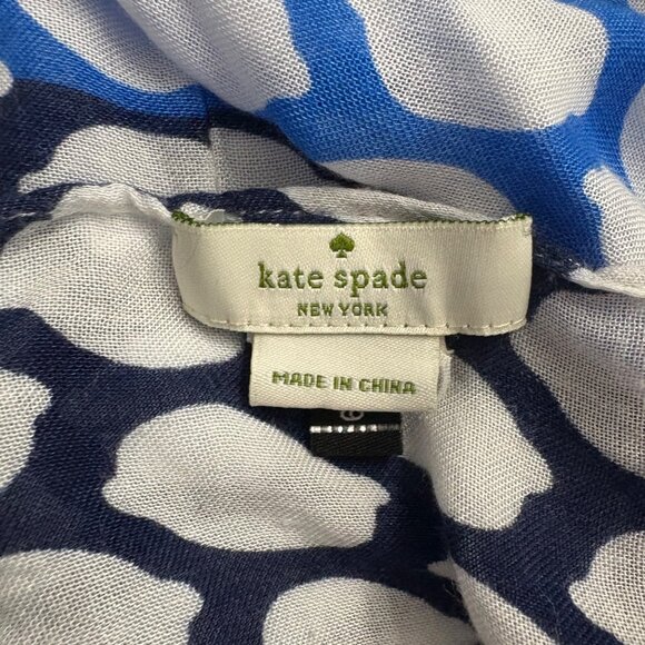Kate Spade New York Infinity Scarf W/Blue & White Lemon Print Lightweight - Picture 7 of 9